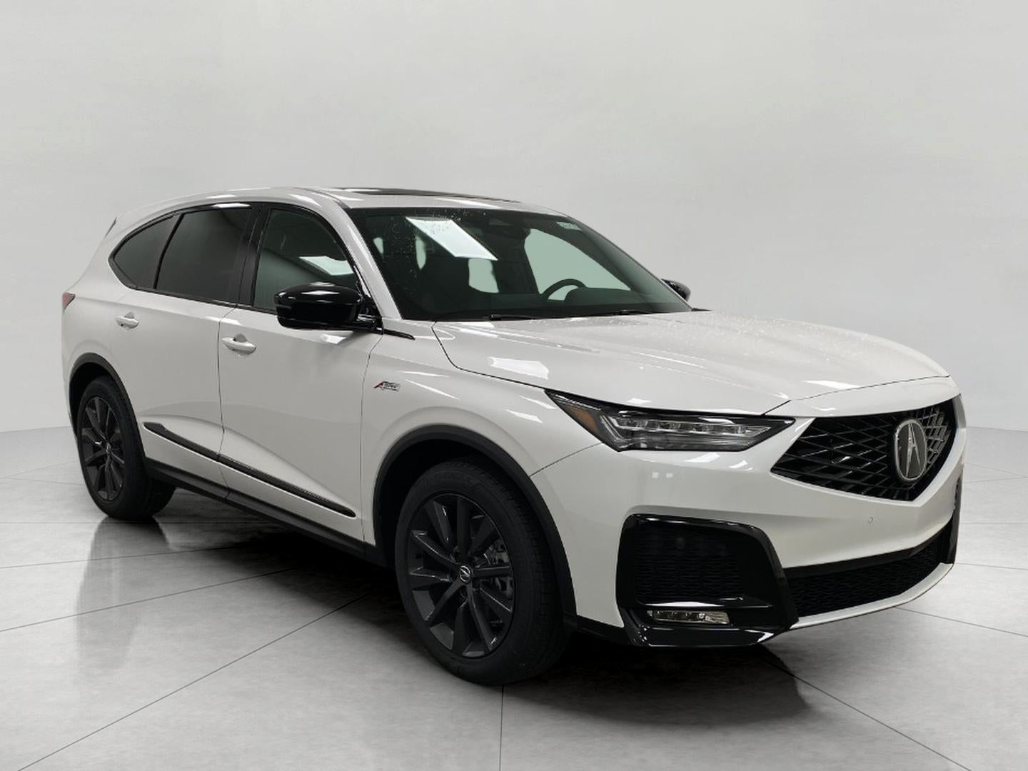 2026 Acura MDX SH-AWD w/A-Spec Package in Platinum White Pearl — front three-quarter view